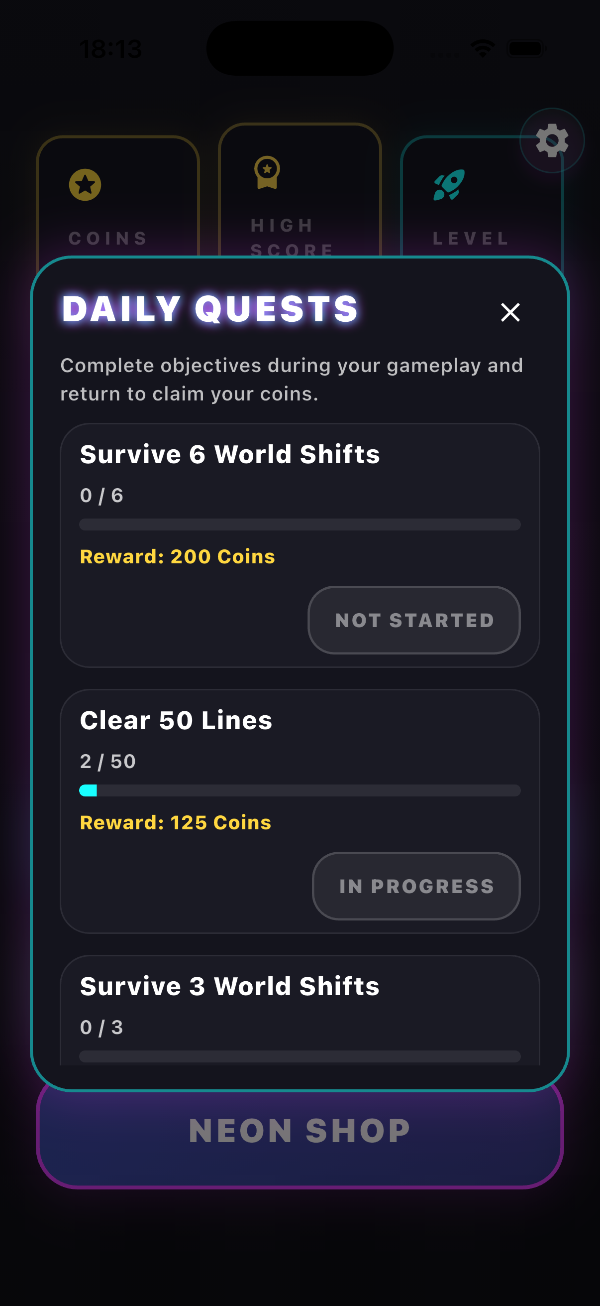 Placeholder screenshot showing the Blockverse daily quests screen